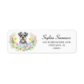 Étiquette d'adresse de Schnauzer de Pâques avec Fl (Devant)