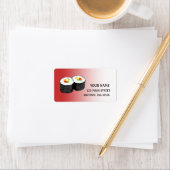 Étiquette d'adresse de sushi (En situation)