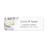Étiquette d'adresse de verdure d'hydrangea violet (Devant)