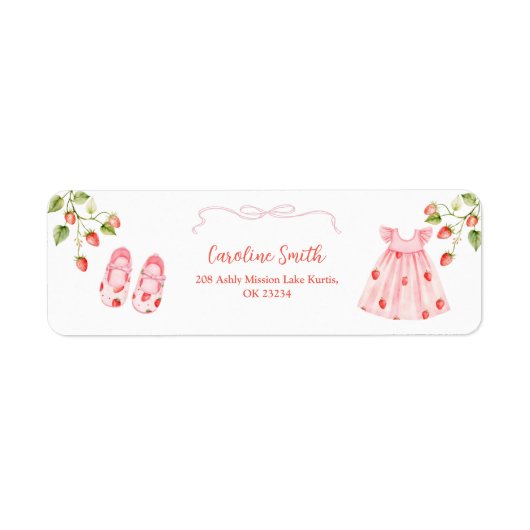 Étiquette d'adresse de vêtements de bébé Coquette (Devant)