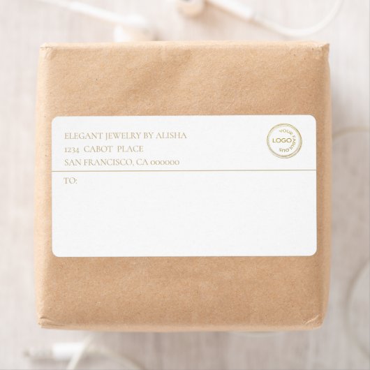 Étiquette d'adresse d'entreprise moderne Logo Whit (En situation)