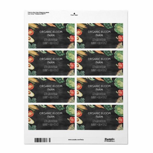 Étiquette d'adresse d'expédition sur tableau noir (Feuille entière)