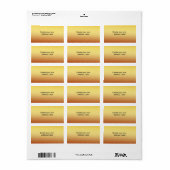 Étiquette d'adresse dorée (Feuille entière)