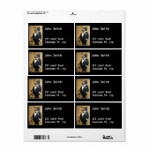 Étiquette d'adresse d'ours noir (Feuille entière)