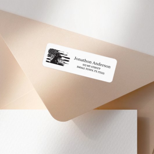 Étiquette d'adresse Drapeau Américain Chien de Cha
