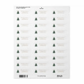 Étiquette d'adresse élégante avec sapin de Noël (Feuille entière)