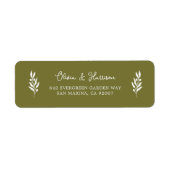 Étiquette d'adresse élégante verte olive toscane (Devant)