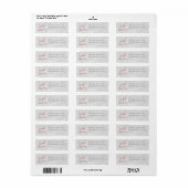 Étiquette d'adresse en marbre de faux or rose (Feuille entière)