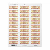 Étiquette d'adresse en marbre de pierre rayée avec (Feuille entière)