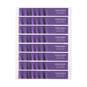 Étiquette d'adresse enveloppante rangée violette d