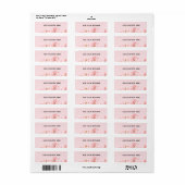 Étiquette d'adresse fleur de marbre rose (Feuille entière)