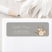 Étiquette d'adresse Fleurs à l'aquarelle (En situation)