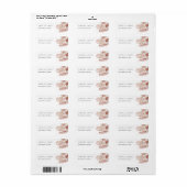 Étiquette d'adresse Fleurs Boho Rose Blush Blanc (Feuille entière)