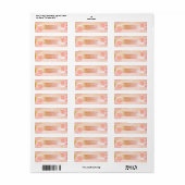 Étiquette d'adresse Fleurs de rose Marbré Rayé (Feuille entière)