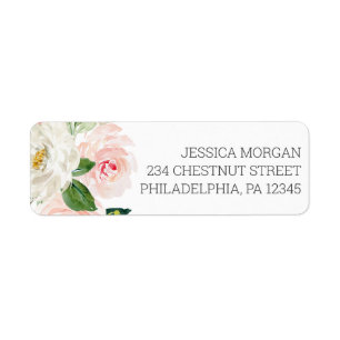 Étiquette d'adresse Fleurs Épanouies