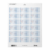 Étiquette d'adresse Fleurs Rose Bleu (Feuille entière)