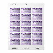 Étiquette d'adresse Fleurs Violettes avec Perles P (Feuille entière)