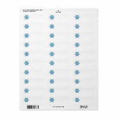 Étiquette d'adresse flocon de neige aquarelle (Feuille entière)