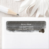 Étiquette d'adresse Flocons de neige et pommes de  (En situation)