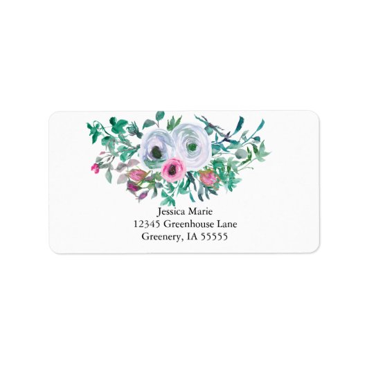 Étiquette d'adresse florale (Devant)