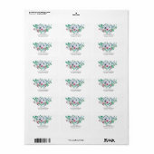 Étiquette d'adresse florale (Feuille entière)