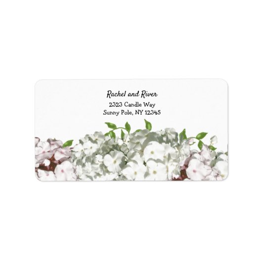 Étiquette d'adresse florale blanche et rose pâle (Devant)