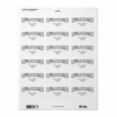 Étiquette d'adresse florale d'hortensia blanc et b (Feuille entière)