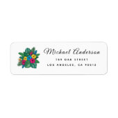 étiquette d'adresse florale d'île (Devant)