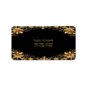 Étiquette d'adresse florale dorée (Devant)