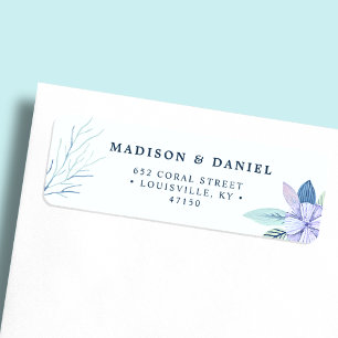 Étiquette d'adresse Florale Hivernale Rustique Aqu
