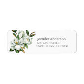 Étiquette d'adresse florale Magnolia blanche (Devant)