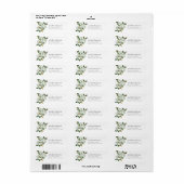 Étiquette d'adresse florale Magnolia blanche (Feuille entière)