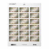 Étiquette d'adresse florale ornée dorée (Feuille entière)