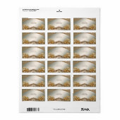 Étiquette d'adresse florale ornée moderne en or (Feuille entière)