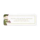 Étiquette d'adresse Florale Rose Blush Élégant ave (Devant)