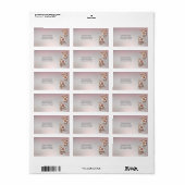 Étiquette d'adresse florale rose décorative (Feuille entière)