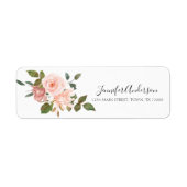 Étiquette d'adresse florale rose fuchsia (Devant)