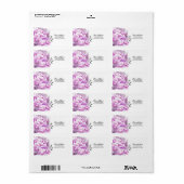 Étiquette d'adresse florale rose monochrome (Feuille entière)