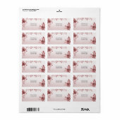 Étiquette d'adresse florale rose poudré (Feuille entière)