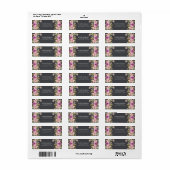Étiquette d'adresse florale rose poudré violet (Feuille entière)