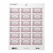 Étiquette d'adresse florale rose unique (Feuille entière)