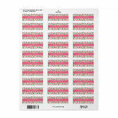 Étiquette d'adresse florale Rosebud rose (Feuille entière)