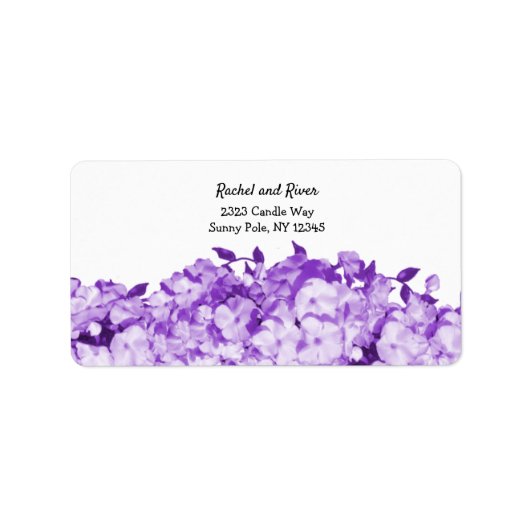 Étiquette d'adresse florale violette passionnée (Devant)