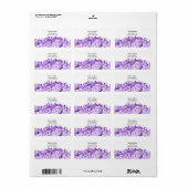Étiquette d'adresse florale violette passionnée (Feuille entière)