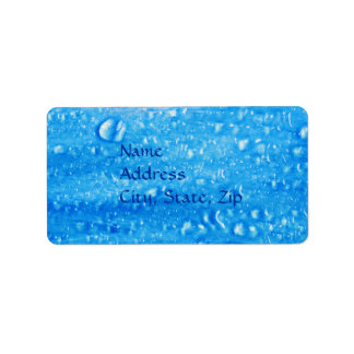 Étiquette d'adresse Gouttes d'Eau Bleues