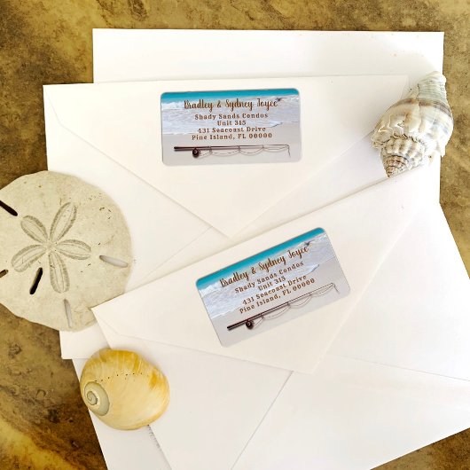 Étiquette d'adresse grande thème pêche côte mariti