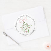 Étiquette d'adresse Gui Aquarelle de Noël (Enveloppe)