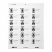 Étiquette d'adresse - Mariage Formel Noir Blanc Da (Feuille entière)