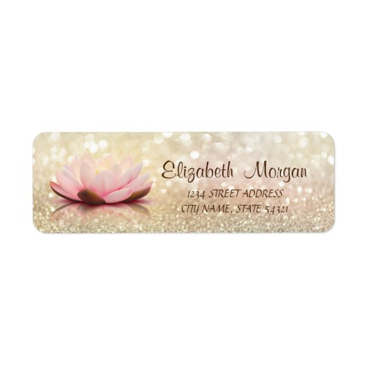 Étiquette d'adresse mignonne et féminine avec lotu (Devant)