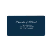 Étiquette d'adresse minimaliste marine (Devant)
